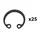 CIRCLIP FOR PEDAL CRANK (INTERNAL) FOR MOPED MBK 51, 88 (Ø 16) (supplied per 25)  -SELECTION P2R-