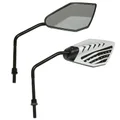 MIRROR FOR SCOOT REPLAY ARROW -WHITE-  BLACK ARM Ø 8mm (SOLD PER PAIR) **
