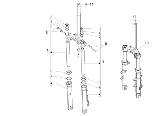 Composants de la fourche (Showa)