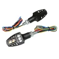 CLIGNOTANT UNIVERSEL REPLAY T COMPACT 5 LEDS AVEC FONCTION FEU DE POSITION ET FEU STOP TRANSPARENT/NOIR (L 56mm / H 27mm / L 23mm) (HOMOLOGUE CE) (PAIRE)