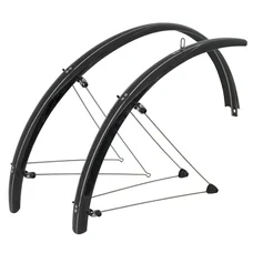 GARDE BOUE CITY/VTC TRINGLES 28'' STRONGLIGHT TOUR 54mm NOIR (PAIRE) AVEC FIXATION CLASSIC TRINGLES INOX