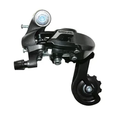 DERAILLEUR-REAR-FOR MTB- P2R - 6/7 SPEED. BLACK SEVEN -SHORT CAGE - TO SCREW