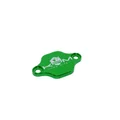 OBTURATEUR POMPE A HUILE 50 A BOITE KRM PRO RIDE POUR MINARELLI 50 AM6/DERBI 50 SENDA, GPR ALU CNC VERT (MODELE REVERSIBLE)