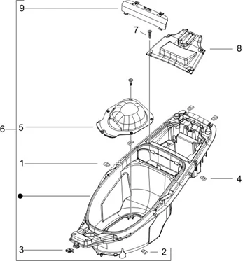 Logement casque - Dessous de selle