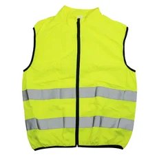 SAFETY VEST-REFLECTIVE -  YELLOW-PREMIUM QUALITY-LONG ZIPPER-ZIPPED BACK POCKET