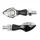 CLIGNOTANT UNIVERSEL REPLAY DIAMAND 1 LED TRANSPARENT/NOIR AVEC CORPS ZAMAC (L 48mm / H 22mm / L 21mm) (HOMOLOGUE CE) (PAIRE)