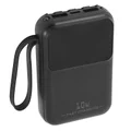 BATTERIE EXTERNE POWERBANK 10000 maH 5V/2,1A NOIR (RACCORD IPHONE, TYPE-C, MICRO, USB) -P2R