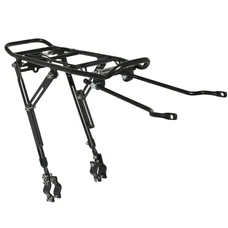 LUGGAGE RACK-REAR- ON STAYS- P2R -ON SEAT STAYS- ALUMINIUM-BLACK ADJUSTABLE FOR 20" to 29'' (39x14cm)
