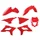CARROSSERIE/CARENAGE MOTO ENDURO RESTYLING BETA 125, 250, 350, 390, 400, 480 RR 2T, 4T 2013>2017 ROUGE (KIT PLASTIQUES 7 PIECES)  -POLISPORT-