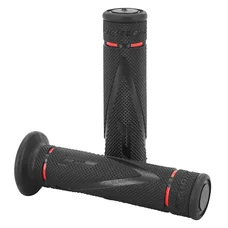 GRIP- PROGRIP ON ROAD 838 DUAL DENSITY RED/BLACK 122mm CLOSED END (PAIR) (ROAD BIKE)