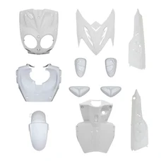 FAIRINGS/BODY PARTS FOR SCOOT  MBK 50 STUNT/YAMAHA 50 SLIDER WHITE (WITH WHITE PADS) (11 PIECES)
