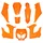 FAIRINGS/BODY PARTS FOR 50cc MOTORBIKE   DERBI 50 SENDA 2000>2010 ORANGE GLOSS  (8 PARTS KIT) SELECTION P2R-
