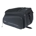 SACOCHE ARRIERE VELO BASIL MOVE NOIR AVEC SOUFFLET WATERPROOF EXTENSIBLE 10-26L FIXATION PORTE BAGAGE (L33x L24cmxH18cm) FIXATION SYSTEME MIK 2.0 (INCLUS)