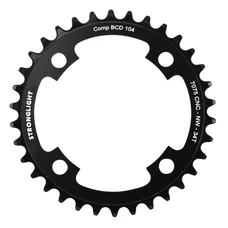CHAINRING FOR EBIKE- SINGLE- 34 Teeth Ø104 BLACK ALUMINIUM- 7075 STRONGLIGHT 4 ARMS (FOR SHIMANO E-STEP 6100 /7000 / 8000) TECHNOLOGY NARROW WIDE