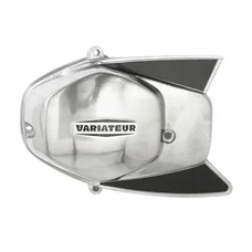 CACHE VARIATEUR CYCLO ADAPTABLE PEUGEOT 103 SP-MVL ALU/NOIR (4 TROUS)  -SELECTION P2R-