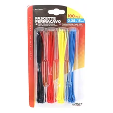 NYLON HOSE CLAMP (RILSAN TYPE) 2,5x150mm ASSORTMENT Black/Blue/red/yellow (SOLD PER 100).  -SELECTION P2R-
