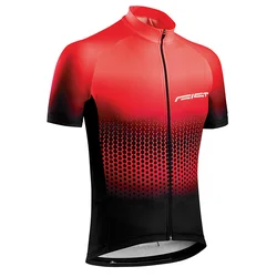 MAILLOT GIST ENFANT MANCHES COURTES ZIP TOTAL ROUGE DEGRADE 6/8 ANS - 8105