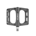 PEDALE VTT PLATEFORME DESCENTE / BMX SWITCH FREERIDE ALU CNC GRIS FILETAGE 9/16 AVEC PICOTS (PAIRE) 100x90mm