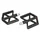 FLAT PEDAL FOR BMX/MTB/DOWNHILL -  P2R - BLACK/RED PINS - ALUMINIUM / CARBON FIBER - THREADED 9/16  (PAIR)