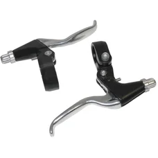 LEVIER DE FREIN VTT/VTC V-BRAKE 3 DOIGTS NEWTON ALU ARGENT/NOIR (PAIRE SUR CARTE)