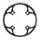 CHAINRING FOR MTB 4 ARMS - Ø104 TA CHINOOK TRIPLE 44 Teeth- External BLACK ALU FOR SHIMANO / SRAM / RACE FACE / FSA 8/9 Speed.
