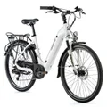 VELO ELECTRIQUE/VAE CITY 26 LEADER FOX LOTUS MIXTE BLANC 7V MOTEUR ROUE AR BAFANG 36V 45Nm BATTERIE 15Ah (18'' - H46cm - TAILLE M - POUR ADULTE DE 168cm à 178cm)