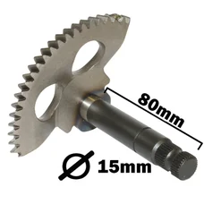 KICKSTART SHAFT FOR SCOOT  CPI 50 OLIVER 2003>/KEEWAY 50 MATRIX 2006/MALAGUTI 50 F12 2007> (Ø15mm, L 80mm, 32 teeth, centers 47mm)  -BUZZETTI-