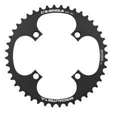 CHAINRING FOR E-BIKE - SINGLE 44teeth Ø104 BLACK TA E-SINGLE 4 ARMS ALU 7075 FOR BOSCH / BROSE / YAMAHA / GIANT / SHIMANO E-STEPS TA E-ONE