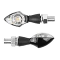 CLIGNOTANT UNIVERSEL REPLAY DIAMAND 1 LED TRANSPARENT/NOIR AVEC CORPS ZAMAC (L 48mm / H 22mm / L 21mm) (HOMOLOGUE CE) (PAIRE)