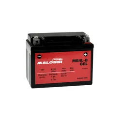 BATTERIE 12V 4 Ah MB4L-B MALOSSI GEL SANS ENTRETIEN PRETE A L'EMPLOI (Lg121xL71xH93mm) (EQUIVALENT YB4L-B / AGM / GEL) (ACTIVEE EN USINE/FA)