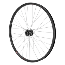 WHEEL FOR TREKKING BIKE - 700x35 FRONT - KARGO DISC/V-brakes FOR E-BIKE ALUMINIUM BLACK "DOUBLE WALLED" SHIMANO HUB M475 DISC 6 HOLES -QUICK RELEASE (REINFORCED)