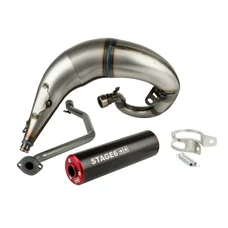POT 50 A BOITE STAGE6 STREETRACE POUR BETA 50 RR 2012>2020 (PASSAGE HAUT)  (SILENCIEUX NOIR/ROUGE CNC)
