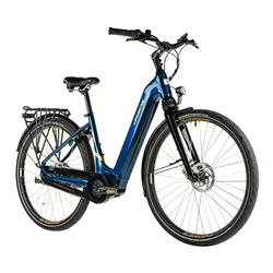 VELO ELECTRIQUE/VAE CITY 28 LEADER FOX NEBA MIXTE BLEU TIGRE 8V SHIMANO NEXUS MOTEUR CENTRAL BAFANG M420 36V 80Nm BATTERIE 15Ah (16,5'' - H43cm - TAILLE S - POUR ADULTE DE 158cm à 168cm)
