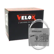 DERAILLEUR CABLE - VELOX GALVA FOR SHIMANO - 12/10 Lg 2,00M  (25 CABLES IN BOX)