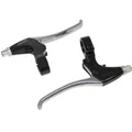 LEVIER DE FREIN VTT/VTC V-BRAKE 4 DOIGTS NEWTON ALU ARGENT/NOIR (PAIRE SUR CARTE)