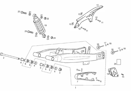 Fourche arriere - Amortisseur