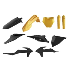 FAIRINGS/BODY PARTS FOR KTM 125, 250 SX, 250, 450 SX-F, 250 XC, 250, 450 XC-F 2019> Black/gold (10 parts kit)   -POLISPORT-