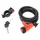 ANTIVOL VELO SPIRAL A CLE NEWTON DIAM 10 mm L 1.50 M NOIR/ROUGE (AVEC SUPPORT + 2 CLES)  -NIVEAU SECURITE 4-
