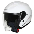HELMET-OPEN FACE MT BOULEVARD SV DOUBLE VISORS - SOLID GLOSSY WHITE    XS