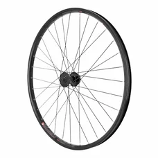 ROUE VTC 700X45 KARGO / VAE / E-BIKE AVANT DISQUE ET V-BRAKE DOUBLE PAROI AVEC OEILLETS MOYEU VELOX DISQUE 6 TROUS NOIR BLOCAGE (RENFORCE) JANTE 25C 32 RAYONS NOIRS