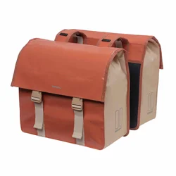 DOUBLE BAG FOR BICYCLE - REAR - BASIL URBAN LOAD- RED EARTH/PINK 48-53L (41x18x46cm) WATERPROOF