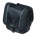 SINGLE BAG FOR BICYCLE -REAR- BASIL SPORT -LEFT/RIGHT WITH RAIN COVER - 18L BLACK - HOOKS ON LUGGAGE RACK- SPECIAL FOR EBIKE - (31x18x31cm)