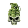 STICKER LETHAL THREAT MINI SKULL GRENADE (60x80mm)