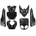 CARROSSERIE/CARENAGE SCOOT ADAPTABLE MBK 50 STUNT/YAMAHA 50 SLIDER NOIR BRILLANT (6 PIECES) -P2R