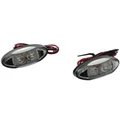 CLIGNOTANT UNIVERSEL REPLAY MINI OVALE 2 LEDS TRANSPARENT/CARBONE (L 60mm / H 25mm / L 15mm) (HOMOLOGUE CE) (PAIRE)