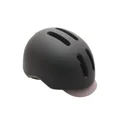 URBAN BIKE ADULT HELMET- POLISPORT COMMUTER -BLACK MATT WITH GREY VISOR- EURO 54-58 SYSTEM QUICK LOCK WITH INTEGRATED LIGHTING