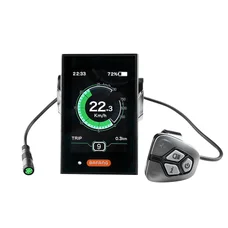 COMPTEUR / DISPLAY AVEC UNITE DE COMMANDE VAE BAFANG DP C18 UART POUR MOTEUR CENTRAL NOIR (SUPPORT 22,2/25 mm LONGUEUR CABLE 230 mm)
