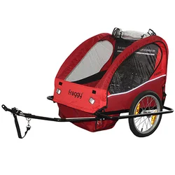 REMORQUE VELO ENFANT COUVERTE 2 PLACES MAXI 40Kgs (L60xl74xH58) FIXATION AXE DE ROUE AR MONTAGE RAPIDE