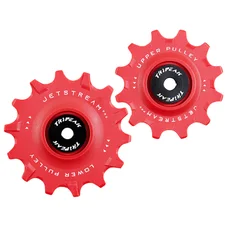 GALET DERAILLEUR TRIPEAK 12-14 DENTS ROULEMENT G5 CERAMIQUE POUR SHIMANO RD91xx/80xx/70xx 11V. ROUGE (BLISTER DE 2)