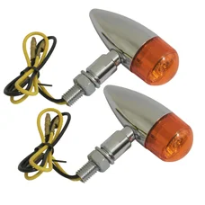 CLIGNOTANT UNIVERSEL REPLAY VINTAGE METAL A AMPOULE BAU9S ORANGE/CHROME DIAM 25mm (PAIRE) (HOMOLOGUE CE) (PAIRE)
